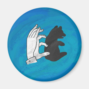 Aimant Petit Ours Ombre Sur Bleu