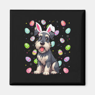 Aimant Petit Schnauzer Chien Chasse aux Oeufs de Pâques C