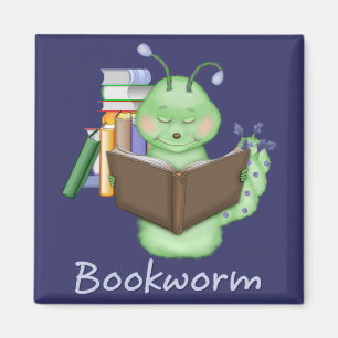 Aimant Petit ver de livre vert