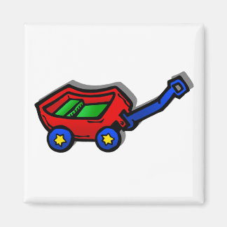 Aimant petit wagon rouge
