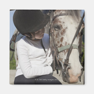 Aimant Petite fille avec son cheval