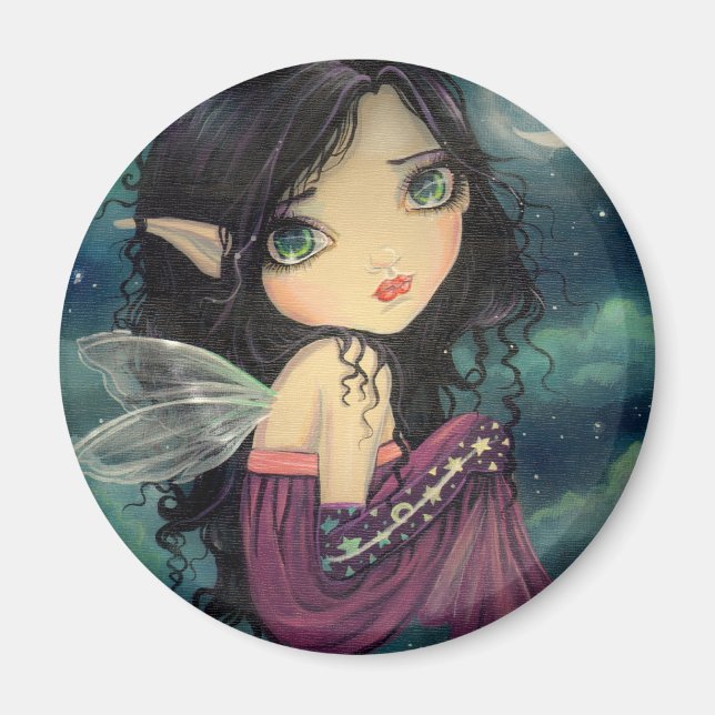 Aimant Petite Lune Big Eye Fairy Imaginaire Art (Devant)