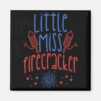 Aimant Petite Miss Fêtarde Drôle 4 Juillet Patriotique Fi