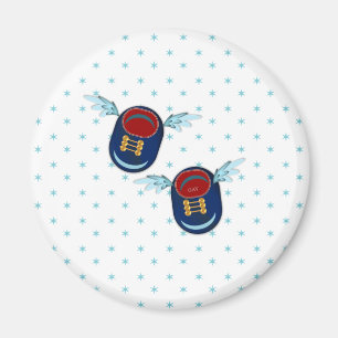 Aimant Petites chaussures volantes ailées mignonnes en bl