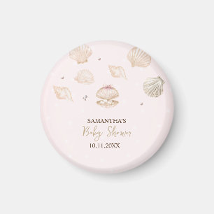 Aimant Petites coquilles de perles points Baby Shower