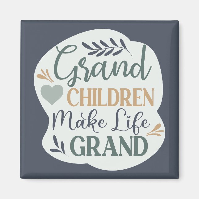 Aimant Petits-enfants Lettrés À La Main Font La Vie Grand (Devant)