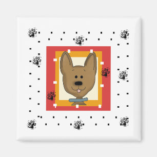 Aimant Petits T-shirts et cadeaux de chienchien de Brown