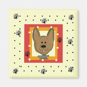 Aimant Petits T-shirts et cadeaux de chienchien de Brown