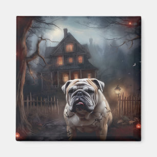 Aimant Peur d'Halloween Bulldog