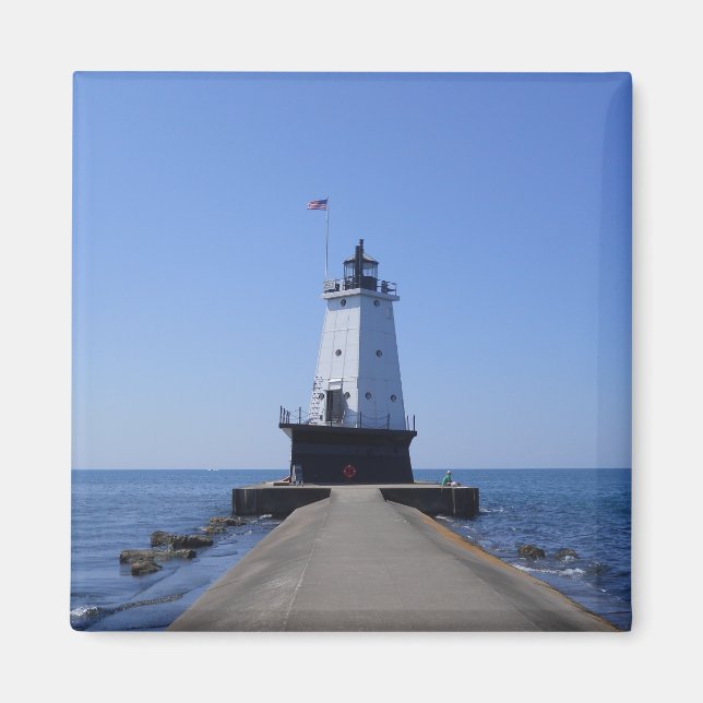 Aimant Phare de North Pierhead, Ludington, MI (Devant)