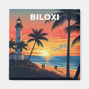 Aimant Phare et plage à Biloxi Mississippi