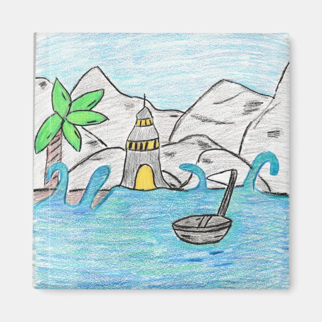 Aimant Phare Par Mer (Devant)