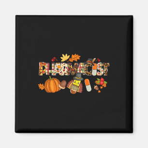 Aimant Pharmacien Leopard Casquette Automne Thanksgiving