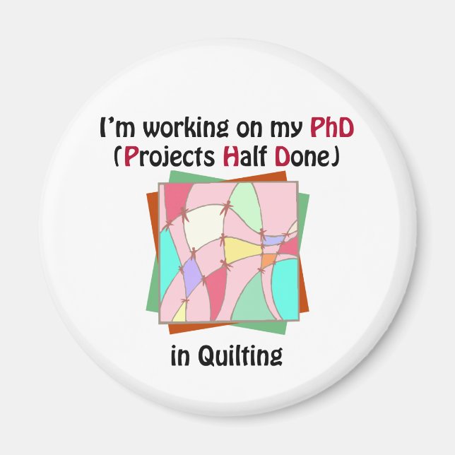 Aimant PhD en quadrillage (Devant)