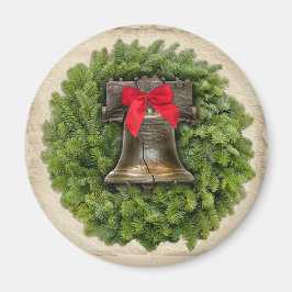Aimant Philadelphie Liberty Bell Wreath sur Parchemin