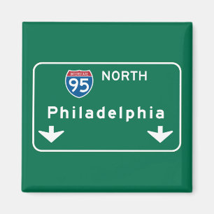 Aimant Philadelphie, panneau routier de PA