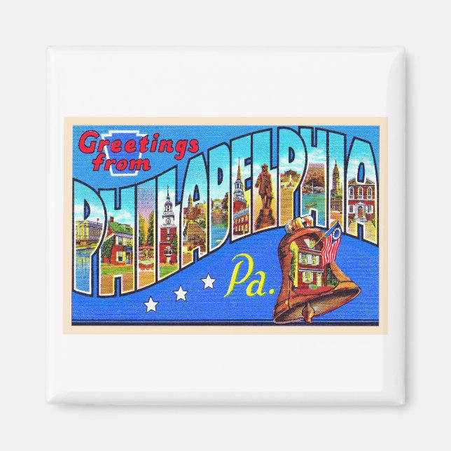 Aimant Philadelphie Pennsylvanie PA Grande lettre carte p (Devant)