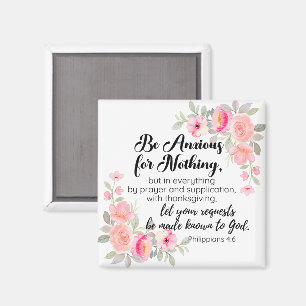Aimant Philippiens 4:6 Soyez anxieux pour rien de rose fl