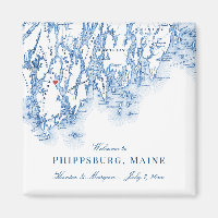 Phippsburg Maine Map Mariage élégant Favoriser