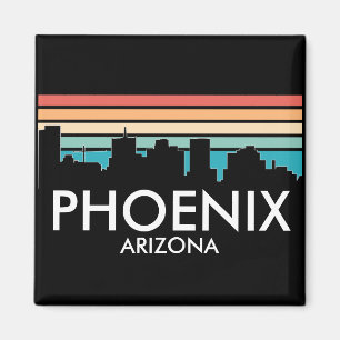 Aimant Phoenix Arizona Retro Sunset Skyline