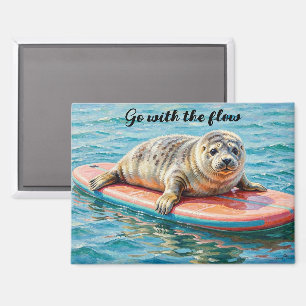 Aimant Phoque de surf adorable