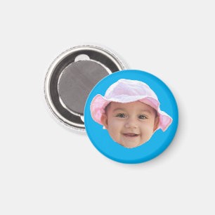 Aimant Photo bébé personnalisée, Photo bébé visage bleu