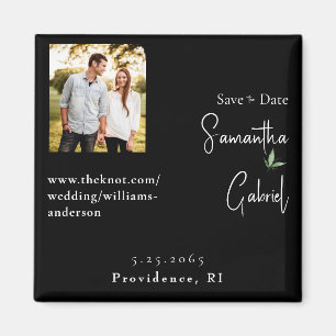 Aimant Photo Black Wedding Enregistrer la date