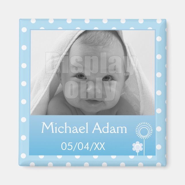 Aimant photo bleu (Devant)