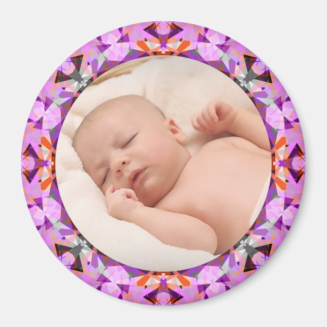 Aimant Photo Cadeau rose Bébé Fille Grand-Parent (Devant)