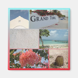 Aimant Photo colorée Grand Turk