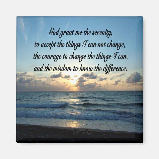 AIMANT PHOTO DE BEAUTIFUL SERENITY PRAYER OCEAN (Devant)
