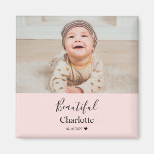 Aimant Photo de bébé avec un nom personnalisé Cadeau