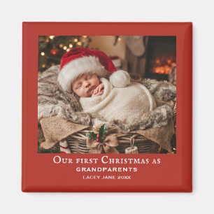 Aimant Photo de bébé pour le premier Noël des grands-pare