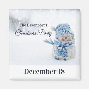 Aimant Photo de bonhomme de neige mignon pour invitation