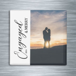 Aimant Photo de couple fiancé et joyeux