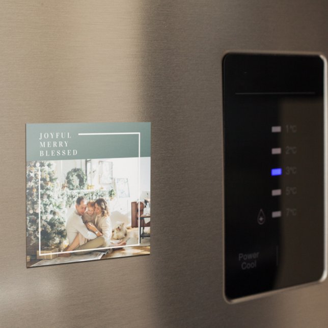 Aimant Photo de famille moderne | Joyeux Joyeux Joyeux Bé (Créateur téléchargé)