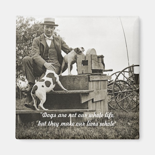 AIMANT PHOTO DE JACK RUSSELL TERRIER DOG MAN LOVE (Devant)