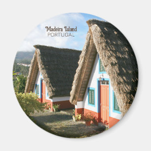 Aimant Photo de l'île de Madère avec Maisons Typiques, Po