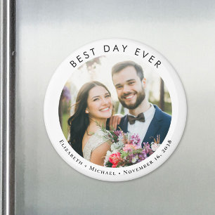 Aimant Photo de mariage du plus beau jour