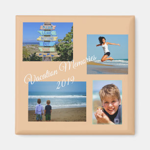Aimant Photo de mémoire de vacances en famille
