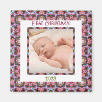 Photo de Noël rose Jolly Festive personnalisée