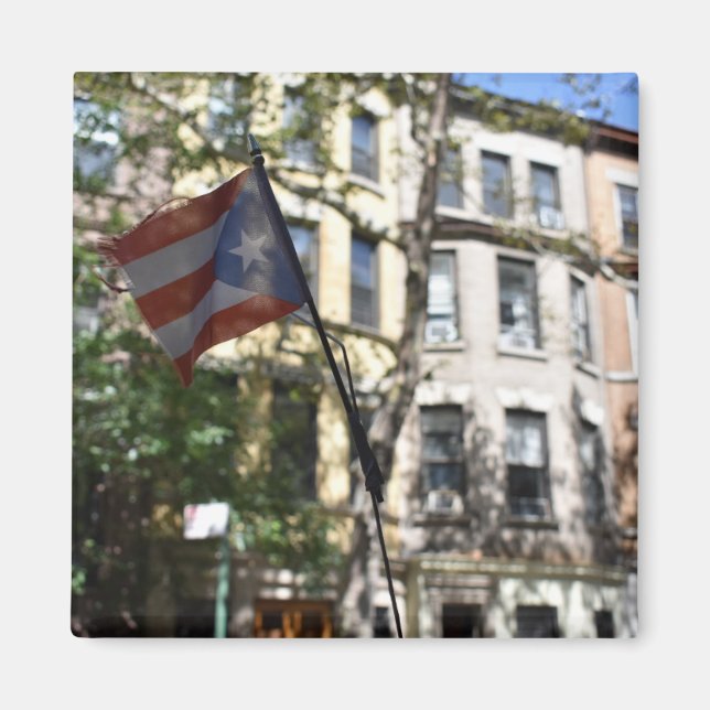 Aimant Photo du drapeau portoricain de New York (Devant)