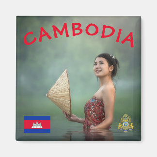 Aimant Photo d'une femme cambodgienne
