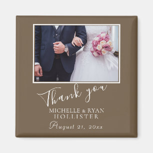 Aimant Photo Elegant Merci Mariage