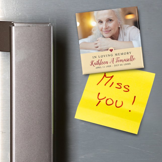 Aimant Photo en mémoire d'amour (In Loving Memory Sympathy Photo Magnet)