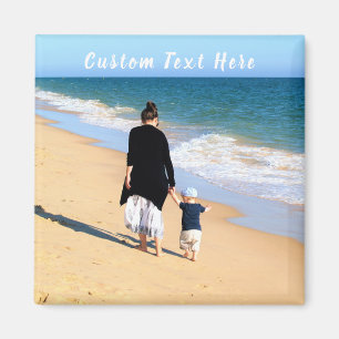 Aimant Photo et texte personnalisés - Votre propre design