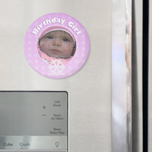Aimant Photo Fille d'anniversaire Hiver Onederland