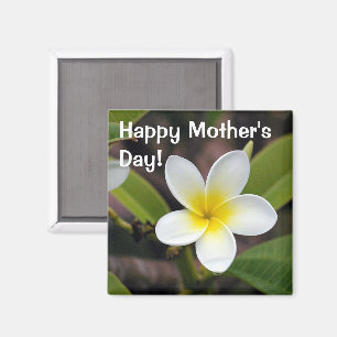Aimant Photo florale Fête des mères blanches et jaunes