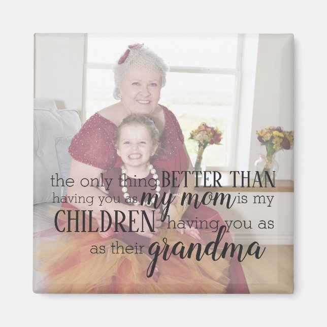 Aimant photo grand-mère personnalisé (Devant)