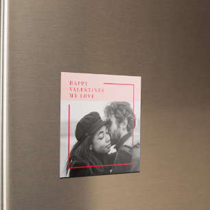 Aimant Photo moderne   Cadeau de Valentines Rouge et Rose